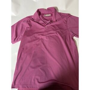 Donald Ross Men's Pink Striped Golf Polo Shirt Size Medium Country Club